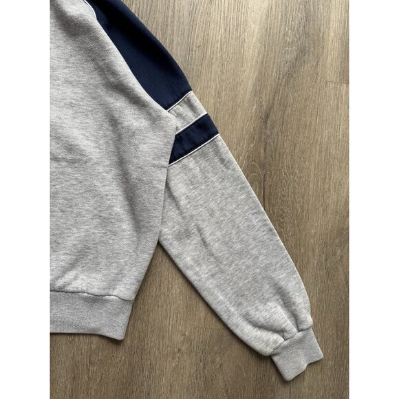 Rare Vintage 80s Nike Swoosh Full Zip Sweater Hoodie Youth Kids XL Gray Blue - Picture 15 of 16